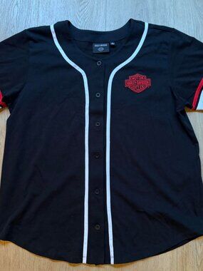 Harley-Davidson Smokin" Baseball Jersey XXL Black Button-Up